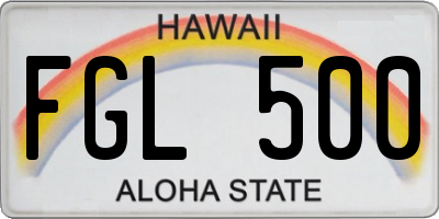 HI license plate FGL500