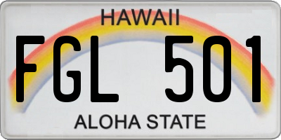 HI license plate FGL501