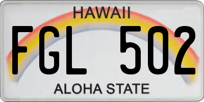 HI license plate FGL502