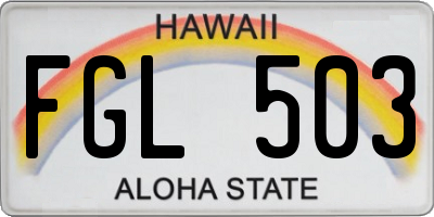 HI license plate FGL503