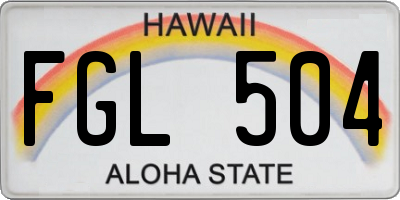 HI license plate FGL504