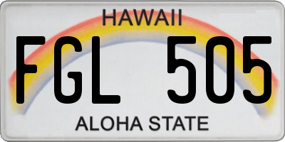 HI license plate FGL505