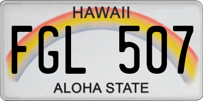 HI license plate FGL507