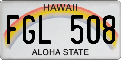 HI license plate FGL508