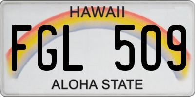 HI license plate FGL509