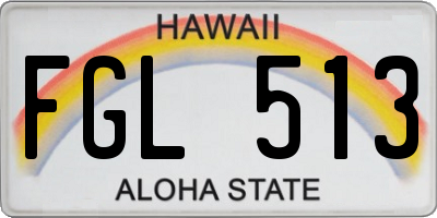 HI license plate FGL513