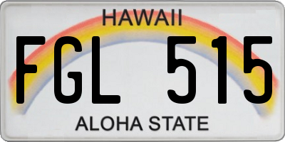 HI license plate FGL515