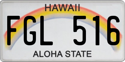 HI license plate FGL516