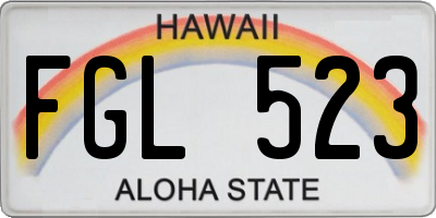 HI license plate FGL523
