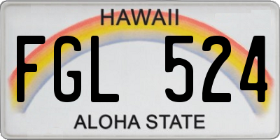 HI license plate FGL524