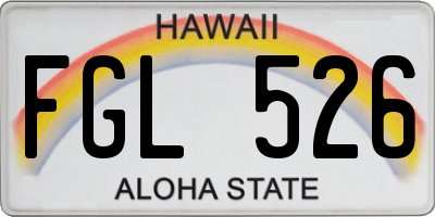 HI license plate FGL526