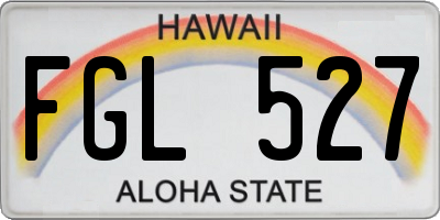 HI license plate FGL527