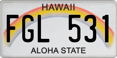 HI license plate FGL531