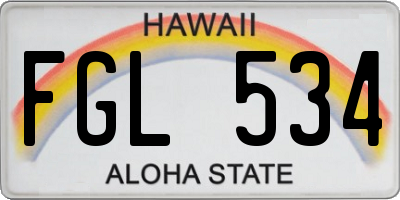 HI license plate FGL534
