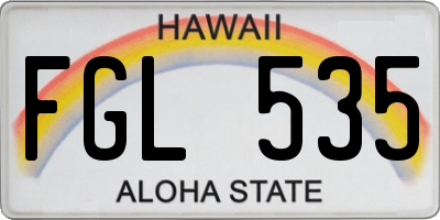 HI license plate FGL535