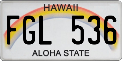 HI license plate FGL536