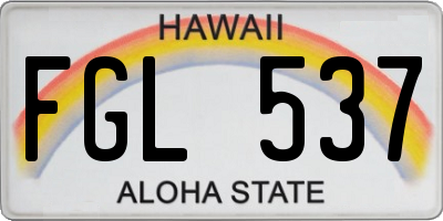 HI license plate FGL537
