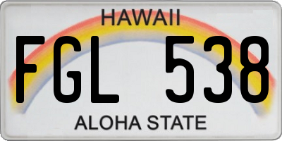 HI license plate FGL538