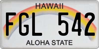 HI license plate FGL542