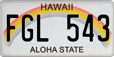 HI license plate FGL543