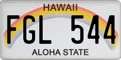 HI license plate FGL544