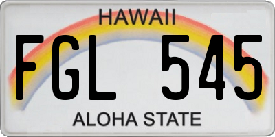 HI license plate FGL545