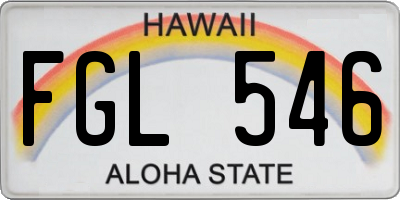HI license plate FGL546
