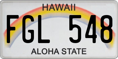 HI license plate FGL548