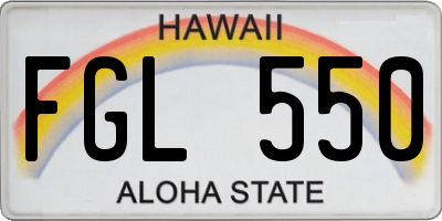 HI license plate FGL550