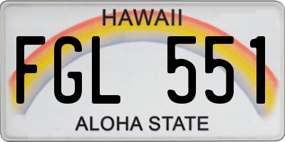 HI license plate FGL551