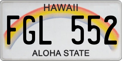 HI license plate FGL552