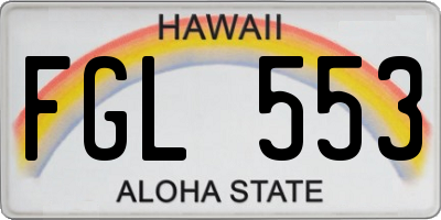HI license plate FGL553