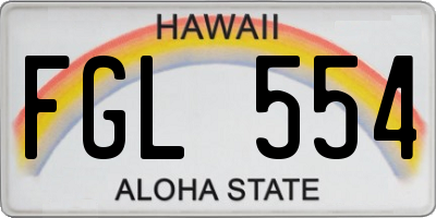 HI license plate FGL554