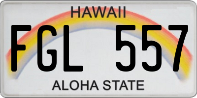 HI license plate FGL557