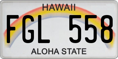 HI license plate FGL558