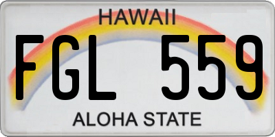 HI license plate FGL559
