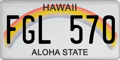 HI license plate FGL570