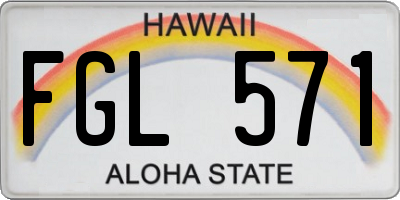 HI license plate FGL571