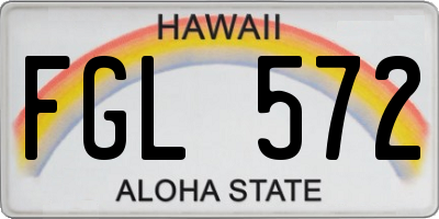 HI license plate FGL572