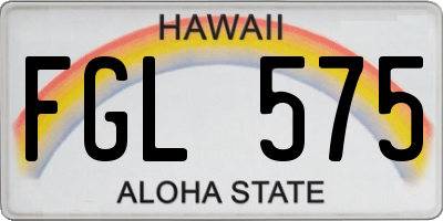 HI license plate FGL575