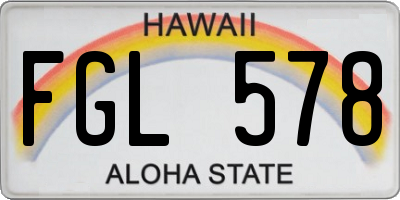 HI license plate FGL578