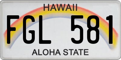 HI license plate FGL581