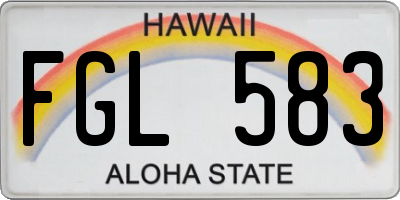 HI license plate FGL583