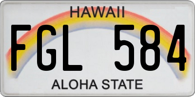 HI license plate FGL584