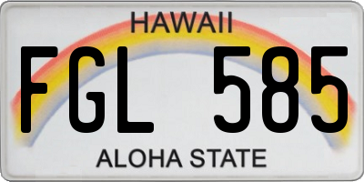 HI license plate FGL585