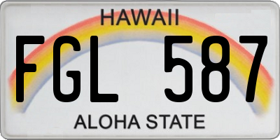 HI license plate FGL587