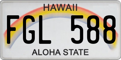 HI license plate FGL588