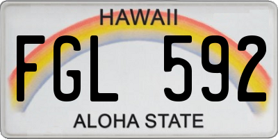 HI license plate FGL592