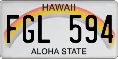 HI license plate FGL594