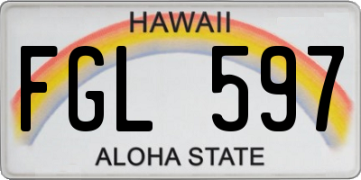 HI license plate FGL597
